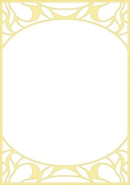 Art NouveauStyle A4 Frame with Elegant Flowing Curves Stock Illustration