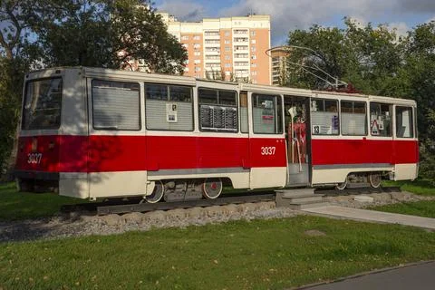 Art object "13 tram" close-up. Novosibirsk Stock Photos