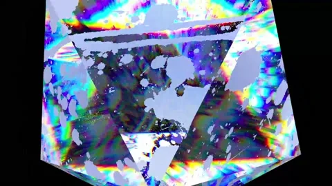 Art object. Glitch effect inside a large crystal. Seamless loop. Stock Footage 144534546