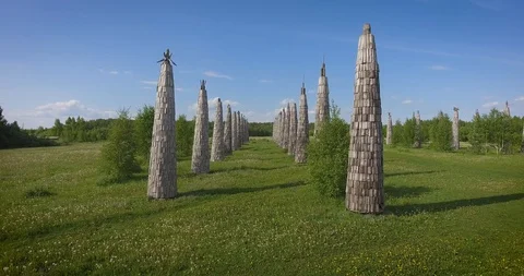 Art object in the Kaluga region, Russia. Aerial Stock Footage 109550853