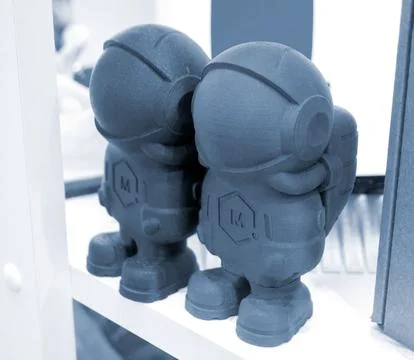 Art object printed on 3D printer Model printed on 3D printer from melted plastic Stock Illustration