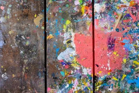 Art paint background of bright multi coloured and textured painted surface Stock Photos