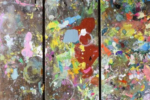 Art paint background of bright multi coloured and textured painted surface Stock Photos