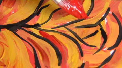Art painting process Stock Footage 981474