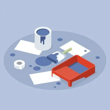 Art Painting Tools Vector Isometric Illustration Illustrazione stock
