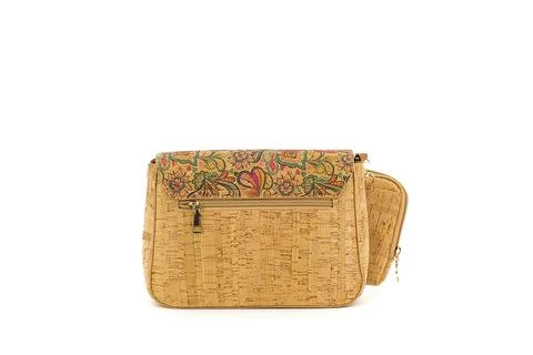 Art-patterned cork bag offering a lightweight everyday style. Stock Photos