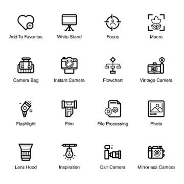Art Photography Line Vectors Pack Stock Illustration