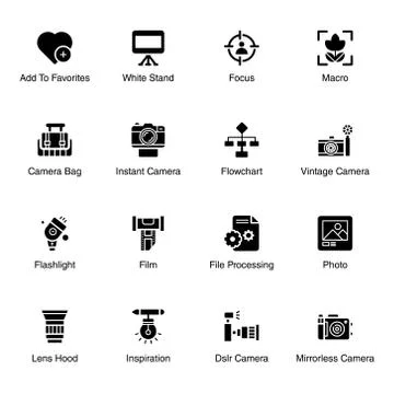 Art Photography Solid Vectors Pack Stock Illustration