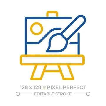 Art pixel perfect two color line icon Stock Illustration