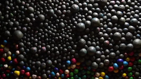 Art plasticine texture multi-colored balls 스톡 동영상 225703405