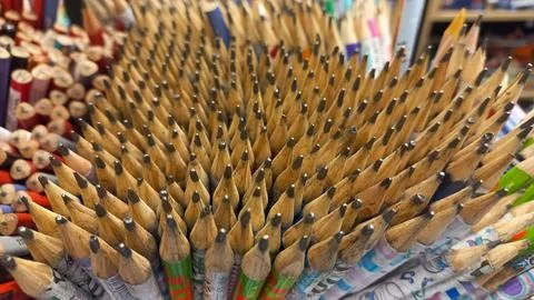 Art in Points: Sharpened Pencils Ready to Create Stock Photos