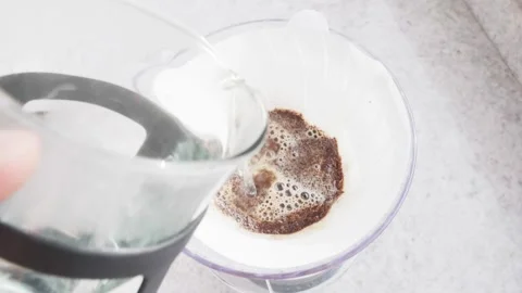 Art of Pour-over: V60 Method Coffee Brewing Stock Footage 263558901