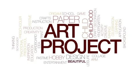 Art project animated word cloud, text design animation. Kinetic typography. Stock Footage 81048248