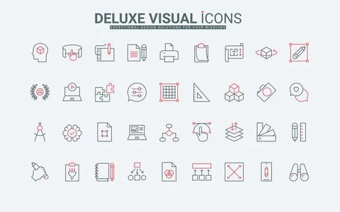 Art project, tools of designer, ideas of digital photo and video content line 스톡 일러스트