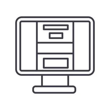 Art project vector line icon, sign, illustration on background, editable strokes Stock Illustration