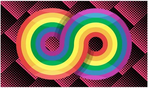 Art of rainbow infinity on abstract background 스톡 일러스트