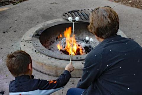 The Art of Roasting Marshmallows Stock Photos