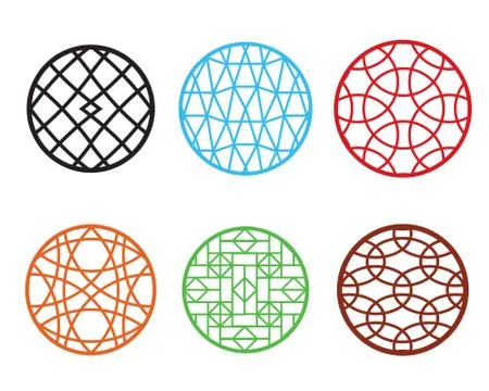 Art round Chinese pattern window frame Stock Illustration