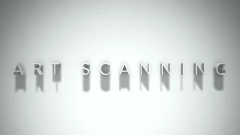 Art scanning 3D title animation white text on a white background Stock Footage 298897299
