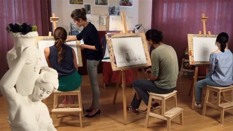 Art school for adults Stock Footage 71533871