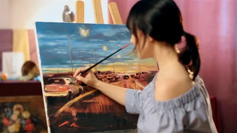 Art school for adults Stock Footage 71534649