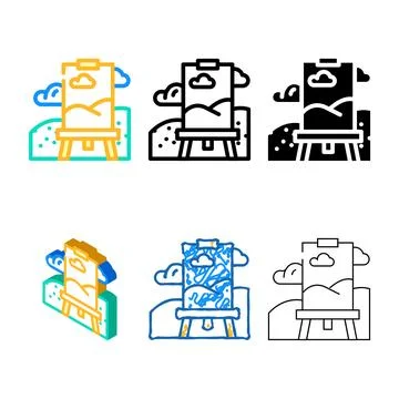 Art school color icon vector range Stock Illustration