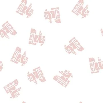 Art school glyph vector seamless pattern Illustrazione stock