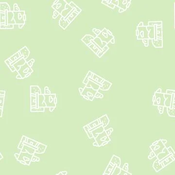Art school line vector seamless pattern Stock Illustration