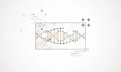 Art science template, wallpaper or banner with a DNA molecules. Stock Illustration