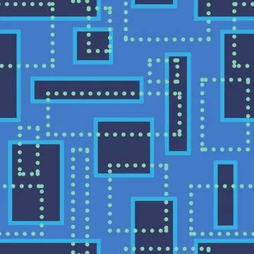 Art seamless mosaic pattern. Geometric simple abstract texture background. Blue Stock Illustration