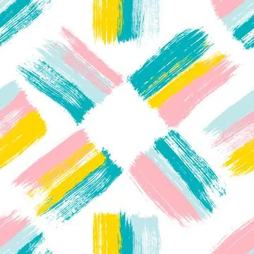 Art seamless pattern with brush paint stroke in pastel colors. Vector illus.. Illustrazione stock