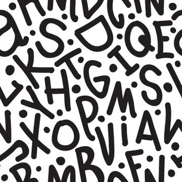 Art Seamless Pattern Font Stock Illustration
