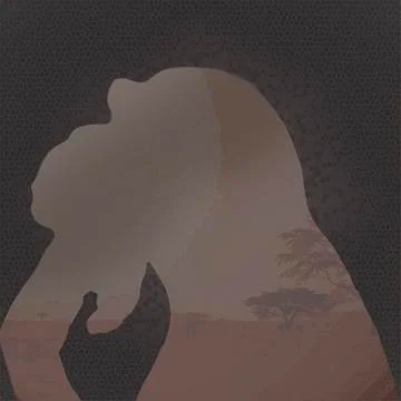 Art siluet of the monkey. Illustrazione stock