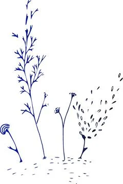 Art sketching set of vector leaves symbols elements Illustrazione stock