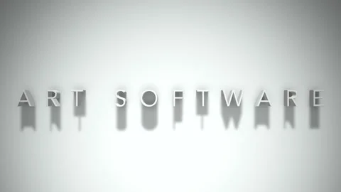 Art software 3D title animation white text on a white background Stock Footage 299426812