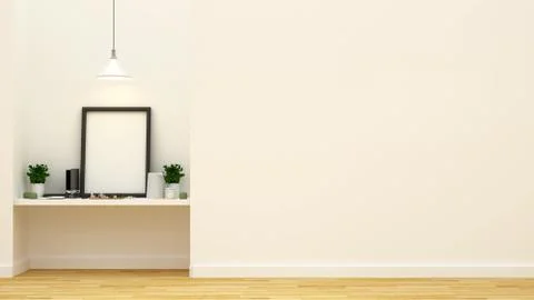 Art space and object for artwork or gallery- 3D rendering Stock Illustration