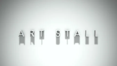 Art stall 3D title animation with shadows on a white background Stock Footage 296834126
