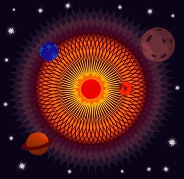 Art with star system Stock Illustration