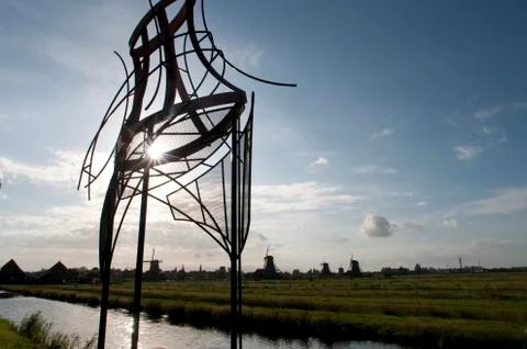 Art statue windmill Stock Photos