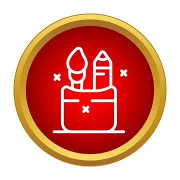 Art supplies vector icon symbolizing creative tools Illustrazione stock