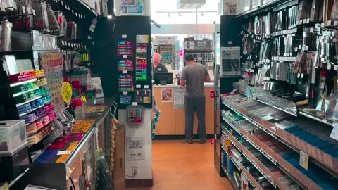 Art Supply Store - Interior - Checkout Counter Stock Footage 245564376
