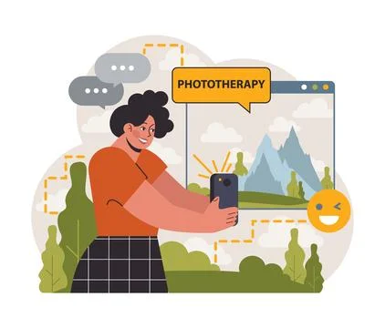 Art therapy. Character developing a creativity. Self-expression idea. Stock Illustration