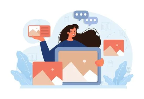 Art therapy. Character developing a creativity. Self-expression idea. Illustrazione stock