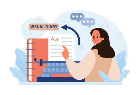 Art therapy. Character developing a creativity. Self-expression idea. Stock Illustration