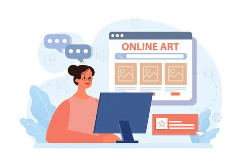 Art therapy. Character developing a creativity. Self-expression idea. Stock Illustration