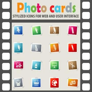 Art tools icon set Stock Illustration