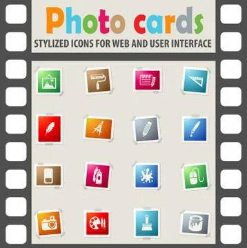 Art tools icon set Stock Illustration