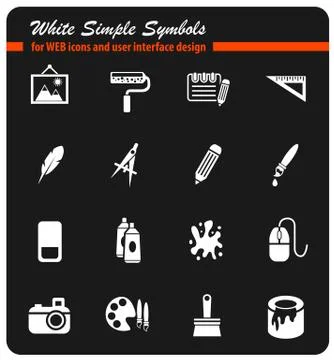 Art tools icon set Stock Illustration