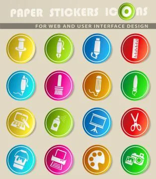 Art tools icon set Stock Illustration