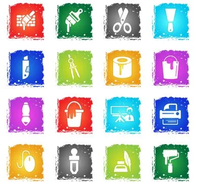 Art tools icon set Stock Illustration